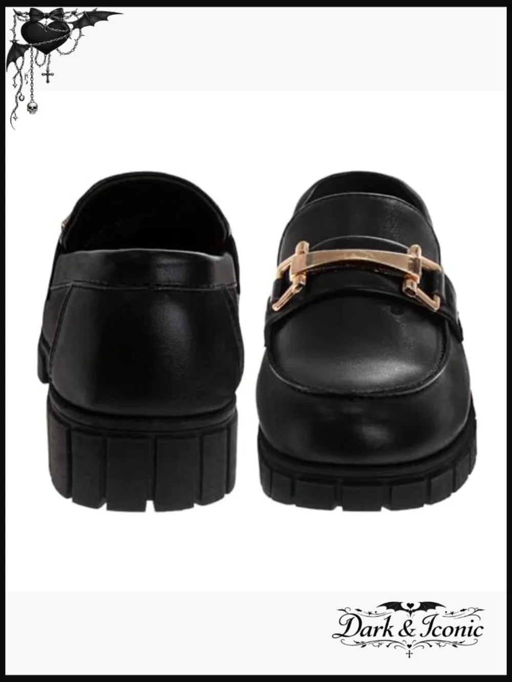 Girls Chunky Platform Loafers Faux Leather Slip On School Shoes